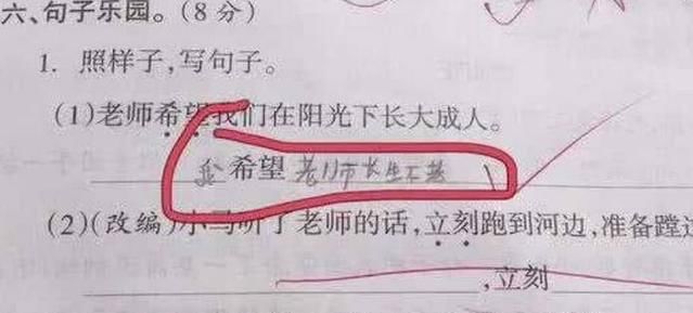 小学生搞笑奇葩造句,一个比一个奇葩,老师看完气得肚子疼