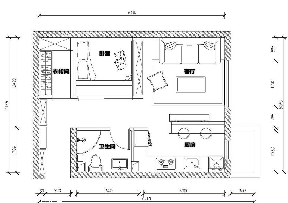 北京35平米小户型单身公寓装修,大宅门装饰推荐案例