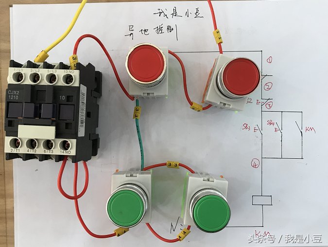 电工知识:电动机异地控制电路图,线号标注通俗易懂