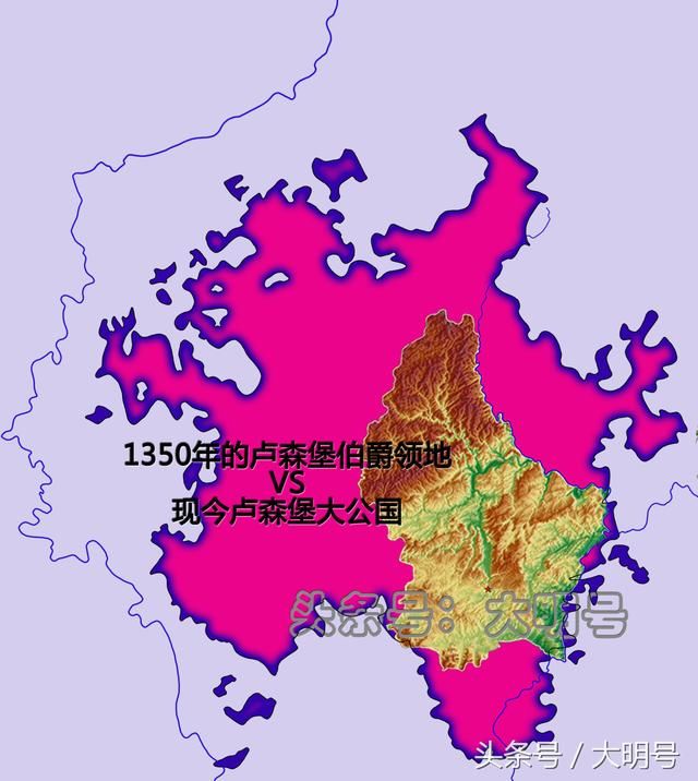 冷门历史系列--卢森堡领土变迁图,近千年时间少了半数