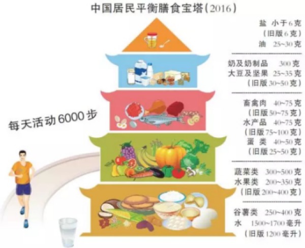 《中国居民膳食指南》平衡膳食宝塔