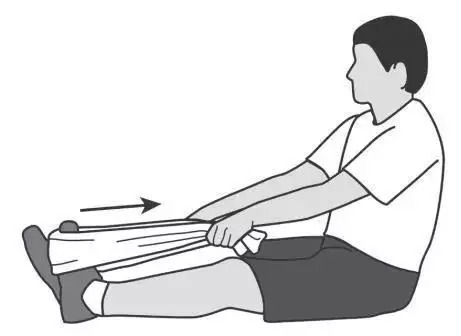 踝关节康复的居家小练习    平移练习   坐在椅子上,脚跟踩地,脚掌