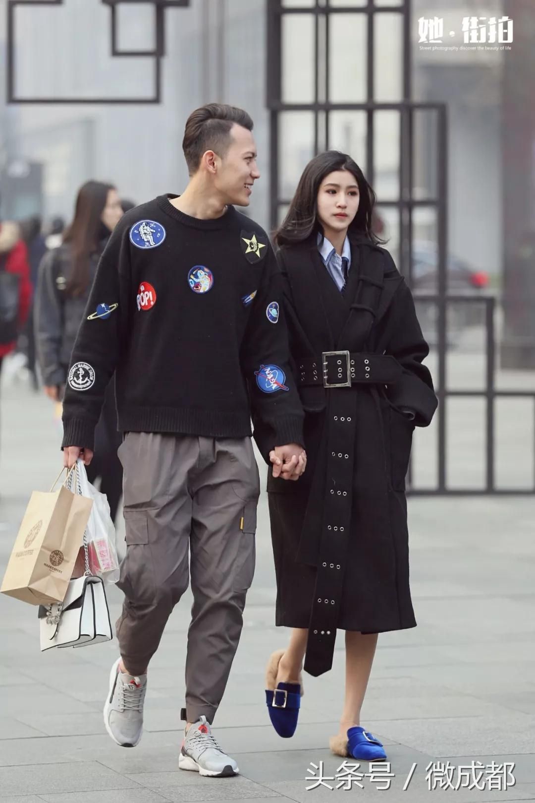 成都美女街拍:太古里情侣街拍look 甜蜜瞬间显爱意