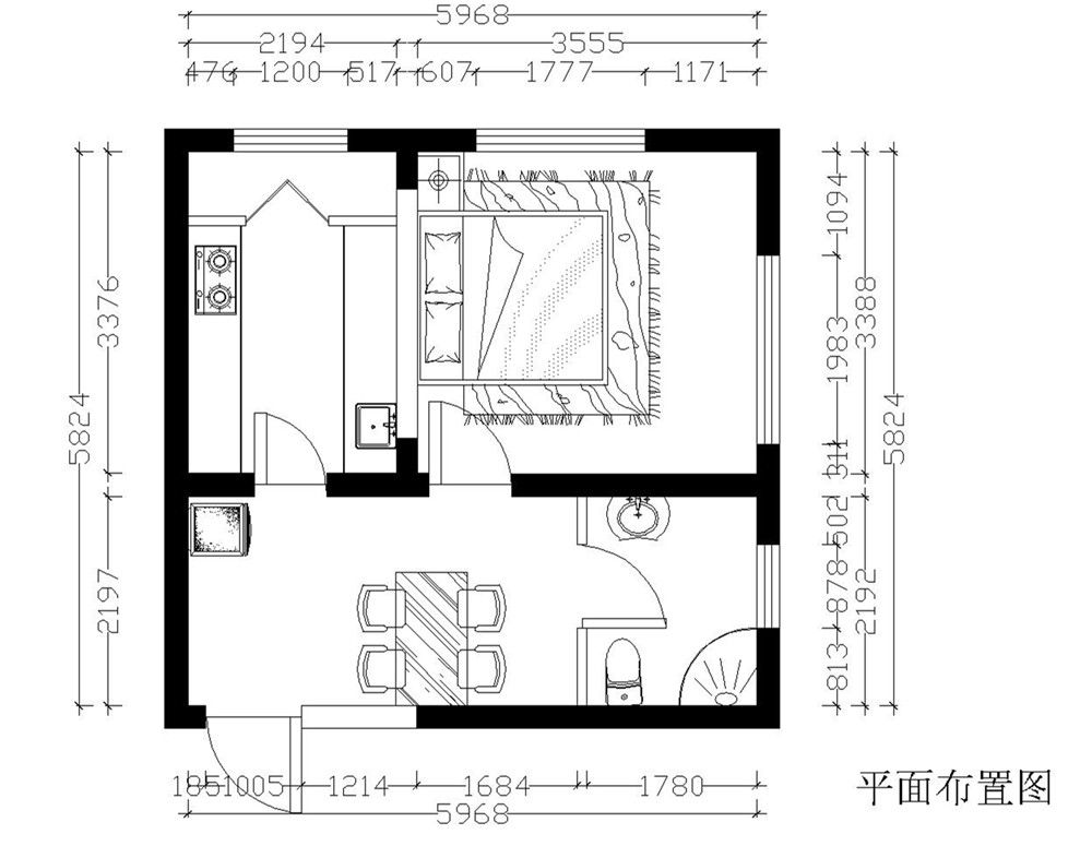 13平米一居室房子的户型图.