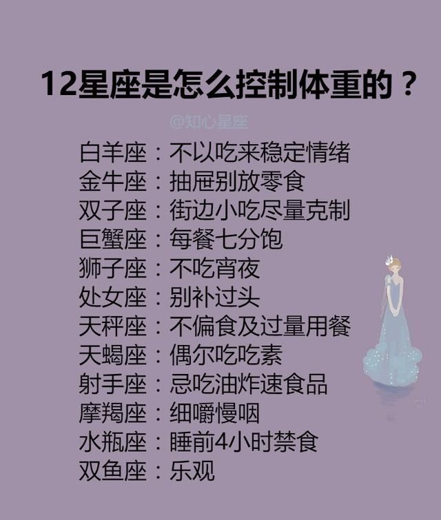 12星座是怎么控制体重的?都来学习一下