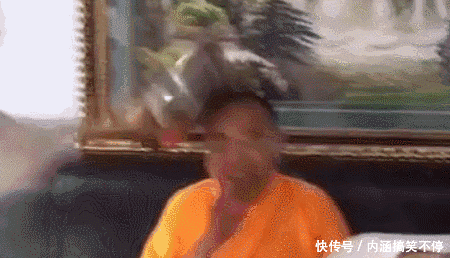 爆笑gif:施主你面带有凶兆,让贫僧为替你摘掉吧