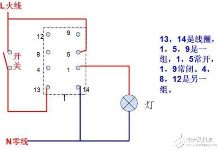 中间继电器实物接线图,14位继电器接线图 继电器作用 - 24v继电器实物接线图接法怎么接?接线图