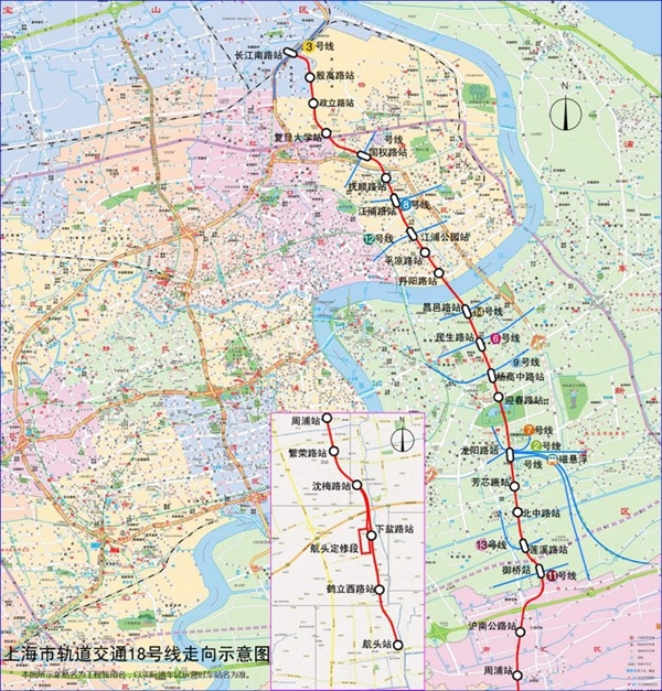 纵贯宝山杨浦浦东3区 轨交18号线首台盾构今早成功始发