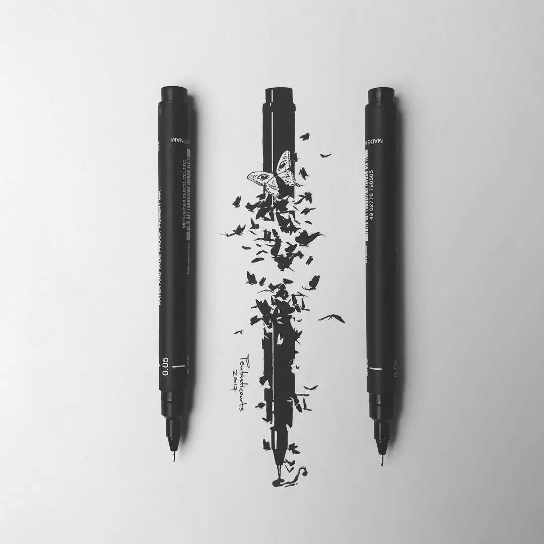 针管笔画插画最常用的笔,简单一支笔,挑战无限可能