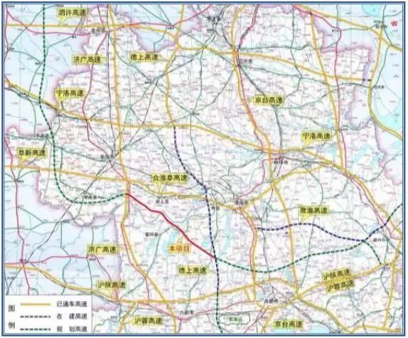 合肥至阜阳高速公路霍邱段服务区,收费站,互通立交都设在这