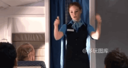 搞笑gif:乘务小姐,你能不能放尊重点,咱们都是正经乘客啊