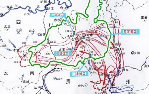 四渡赤水 抗日战争期间,黔军男儿大量前往战场,几乎每一百个贵州人里