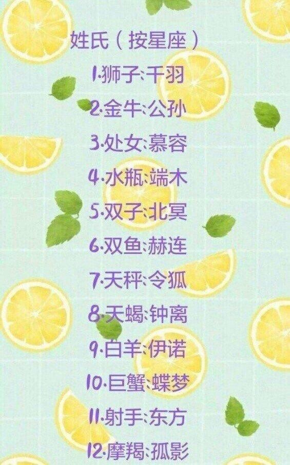 十二星座前世名字