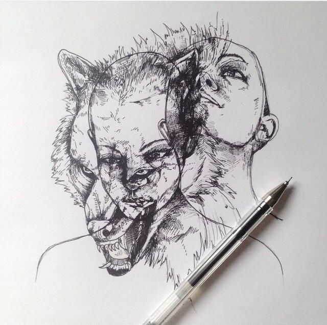 神了 一只中性笔也能画出这么美的插画作品?