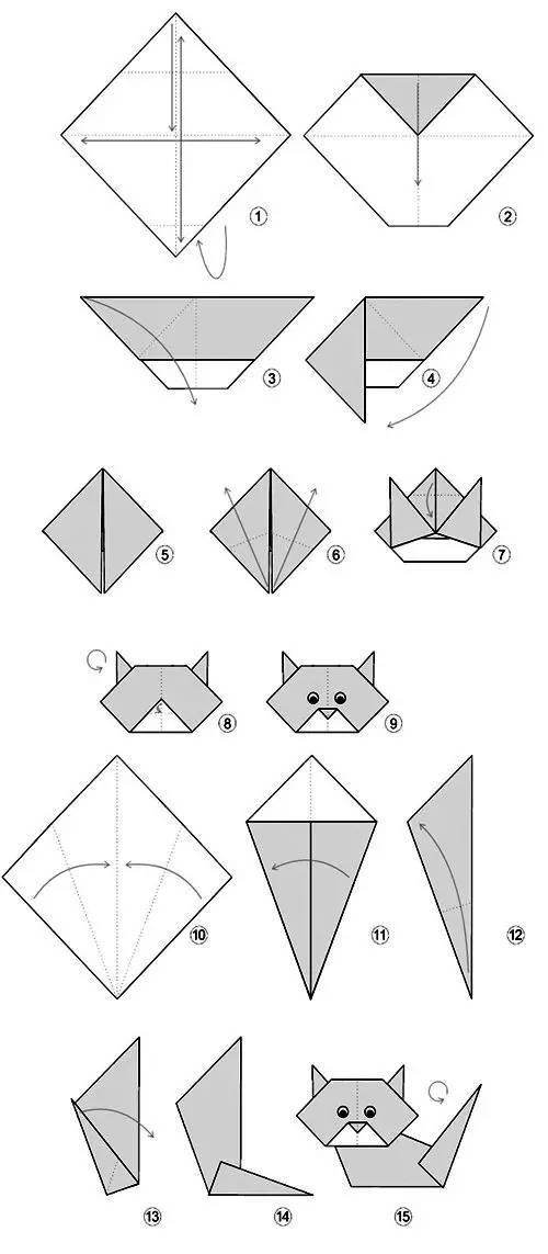 折纸:各种猫的折纸手工(附上龙猫详细教程)