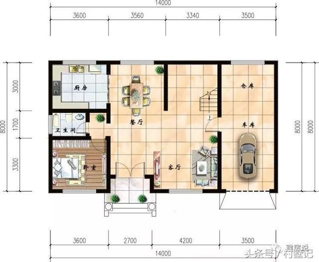 开间15.6米,进深9米,占地面积118.17平方米,建筑面积316.