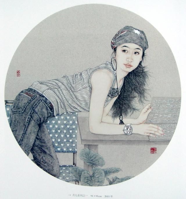 最美女画家张艺精美工笔人物画欣赏