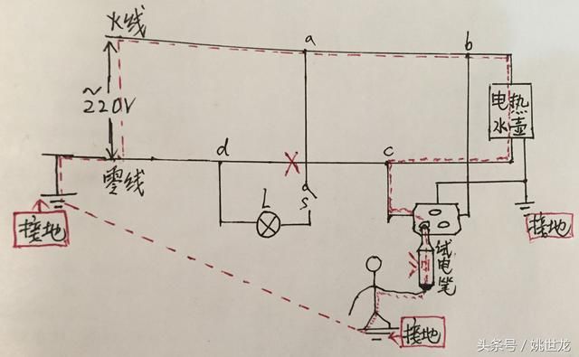 初中电学难点解析:家庭电路中为何零线会使试电笔氖管