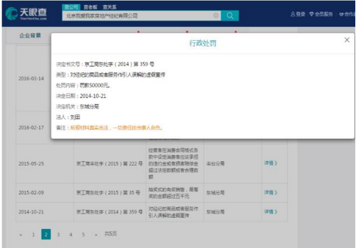 在天眼查"行政处罚"栏目下,可以看到该公司面临的行政处罚信息.