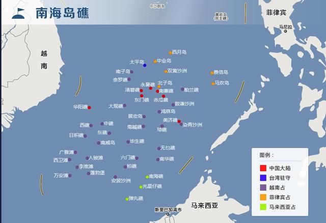 南海岛礁实际控制图