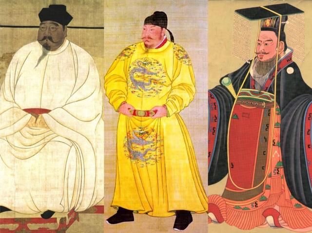 汉武帝刘彻画像中的帽子为 "冕",衣着搭配为 冕服,比较正式,通常在
