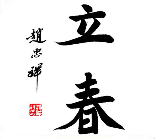 赵忠祥书法作品《立春》文字图片来源于网络!