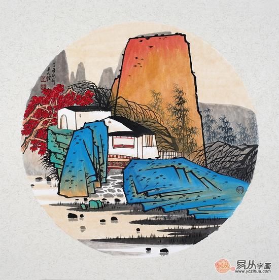 知名画家吴大恺小品山水画真迹,带你走进江南水乡