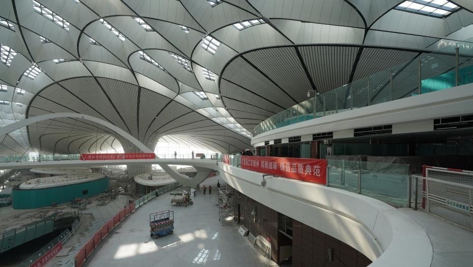 实拍北京大兴国际机场室内室外
