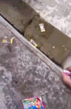 搞笑gif:陪男票打球的妹子都这样吗?太甜啦!