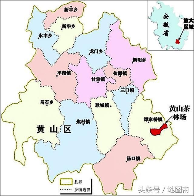 这块飞地就是上海市黄山茶林场,位于安徽省黄山市黄山区的东南部