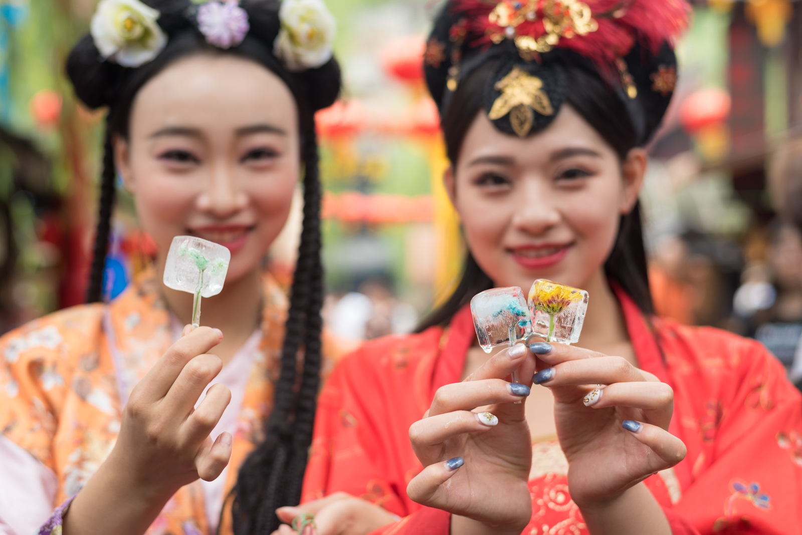 杭州宋城,古装美女带你看古人夏天如何避暑
