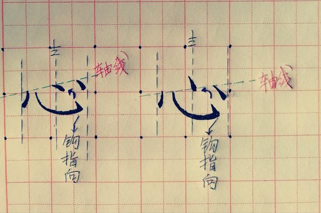 硬笔书法中卧钩的写法和例字详解,史上例字最透彻的理解心得