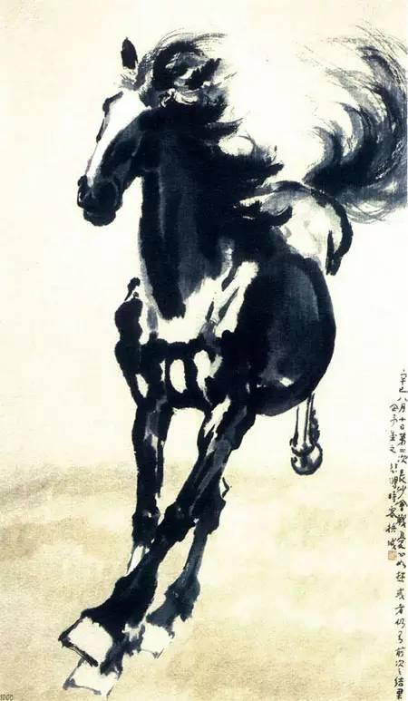 《奔马图》1941年,纸本水墨130×76厘米 徐悲鸿纪念馆藏