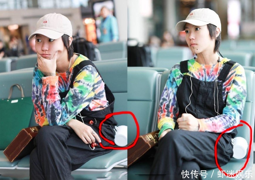 窦靖童真是太敢穿,这绿袜子脏脏鞋就忍了,可腰间那是什么玩意?
