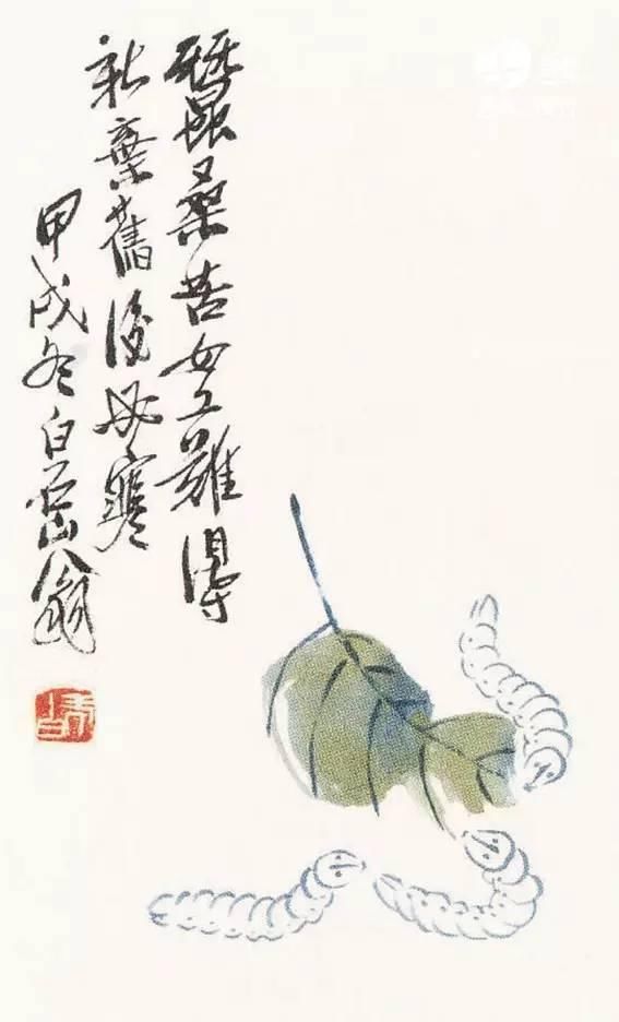 螳螂蚂蚱 这次展览中展出了许多幅无花卉,无提款的画作,仅是在宣纸的