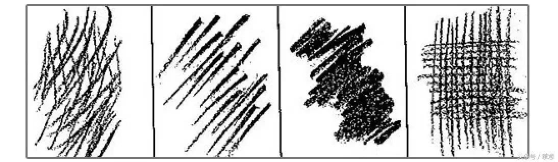2. 重叠的排线样式,这时线条几乎看不见,成为一个完整的色块. 3.