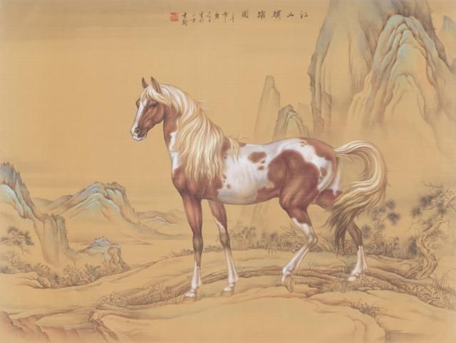现代画家画宫廷画|田书翰画马