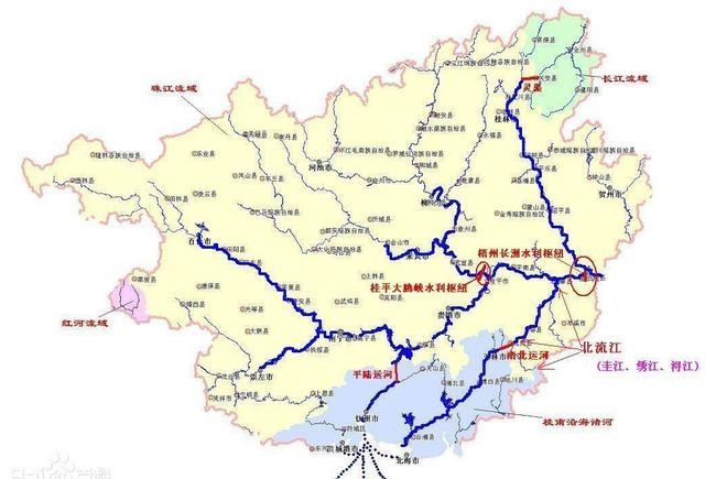 广西河流分布可以看出,广西绝大部分部分的水,最终都汇入梧州