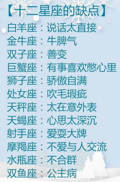 十二星座最应该改变的缺点是什么?一起来看看!