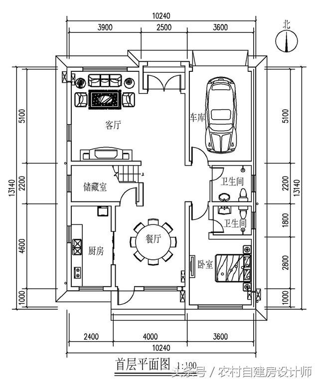 10宽x13米长平面设计图,9x13米房屋设计平面图 农村建房为养老,这个户型好不好?10米x13米含平面图