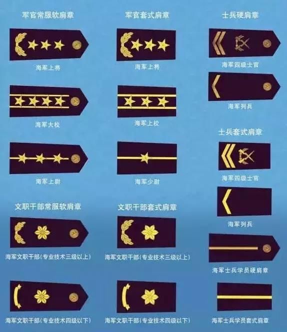海军领章,肩章藏秘密:金边银边有说法,水兵为啥只有套