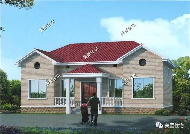 一层农村自建房也可以很大气,带堂屋4卧室,也是适合农村
