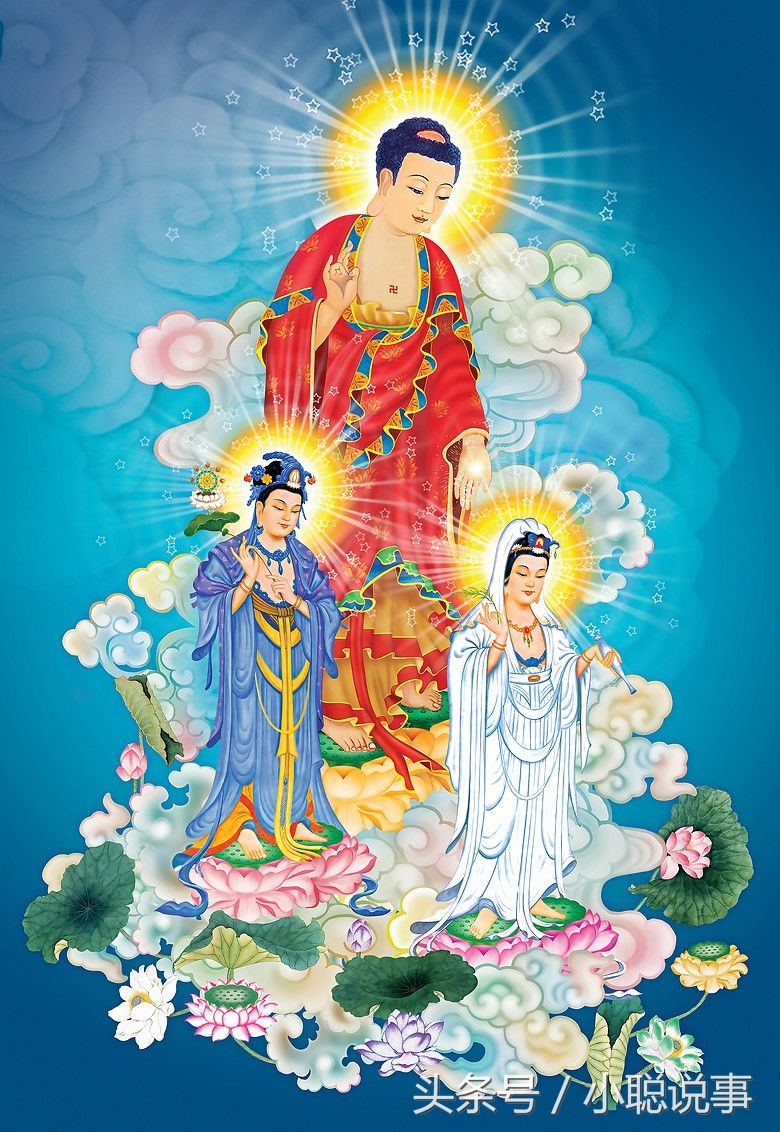 是有多大的福报才能见此,阿弥陀佛及西方众圣接引图