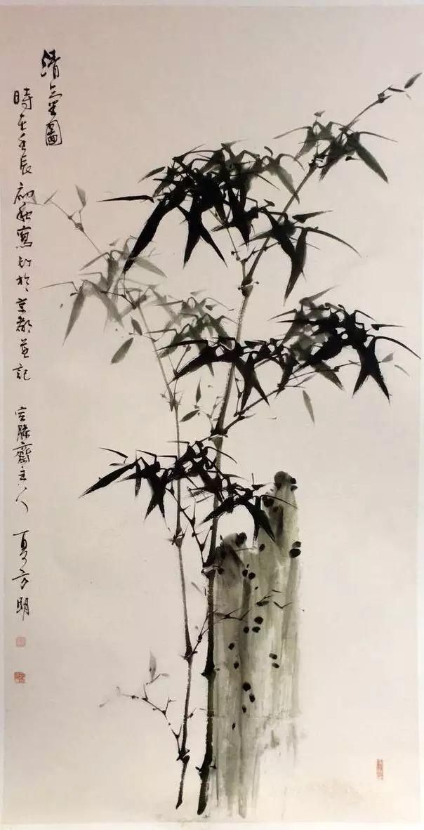 写意花鸟画教程:石头,竹子的绘画技法,详细实用!