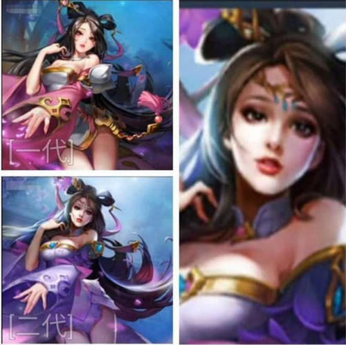 这副关于貂蝉异域舞娘的皮肤,左边是最原始的皮肤原画,而右边是更新