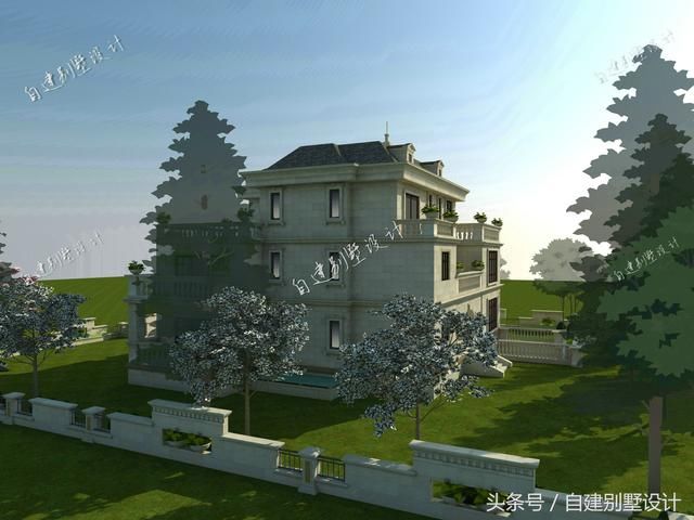 自建1000平米别墅豪宅,法式风格外观挂石材传世之作!