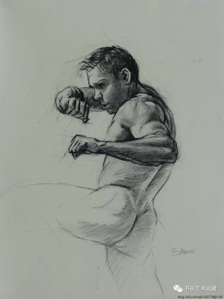 美国画家ron.griswold的男人体素描