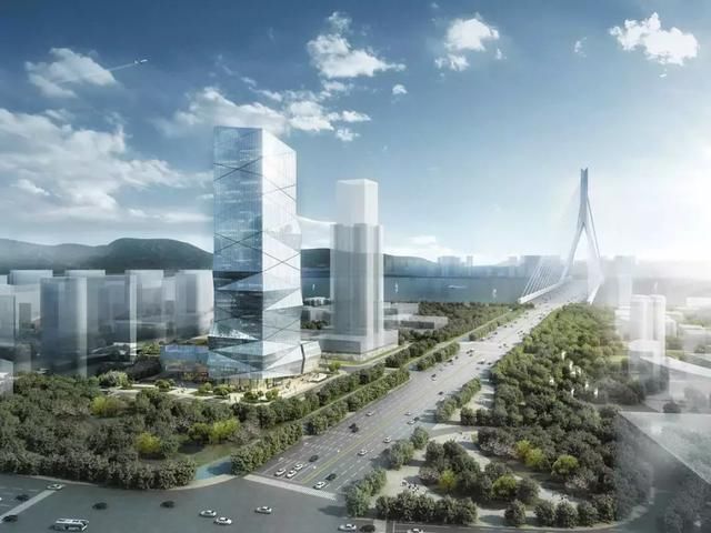 温州滨江cbd规划效果图公布,高180米水晶状大厦重树瓯江天际线