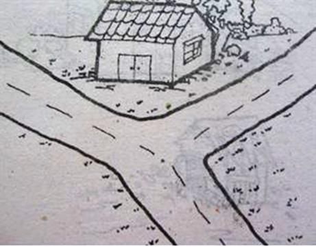 结果呢,风水先生一下看出来了,这两条路在他家的门前交叉而过,什么