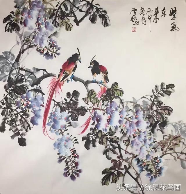 温庆海老师紫藤作品欣赏